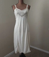 Wondermaid Slip Dress Lingerie Lacy Ivory Non Cling Sz 36 Union Made