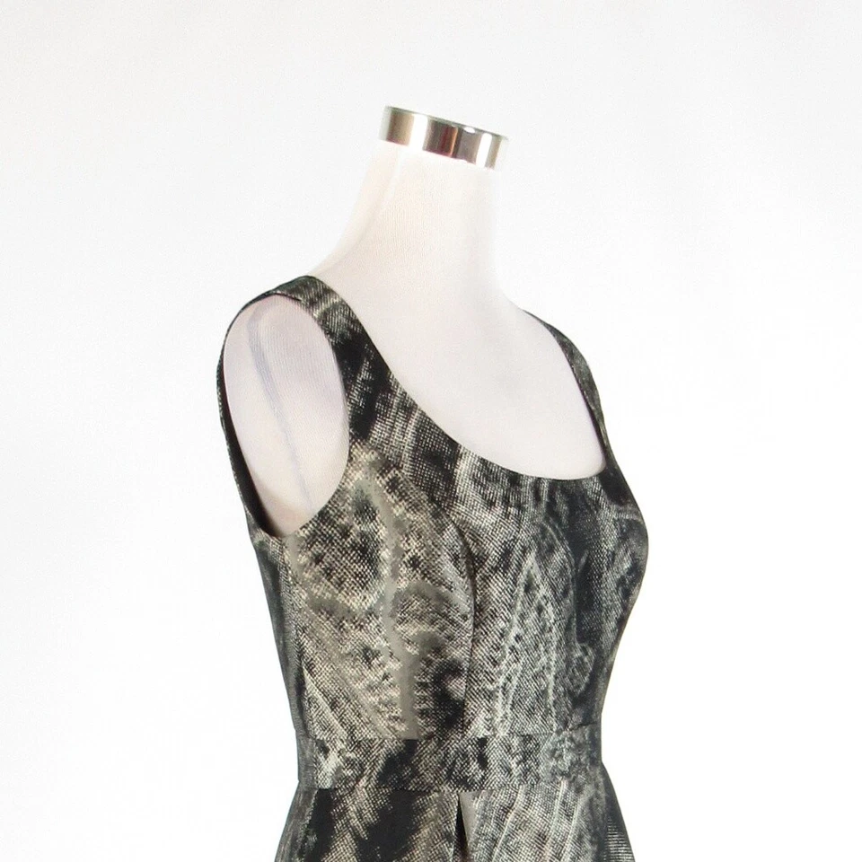 Gray black abstract BETH BOWLEY sleeveless sheath dress 8 - Image 4 of 4