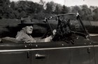 Franklin D Roosevelt In Convertible With First Dog Fala Black And White 8x10 Pic