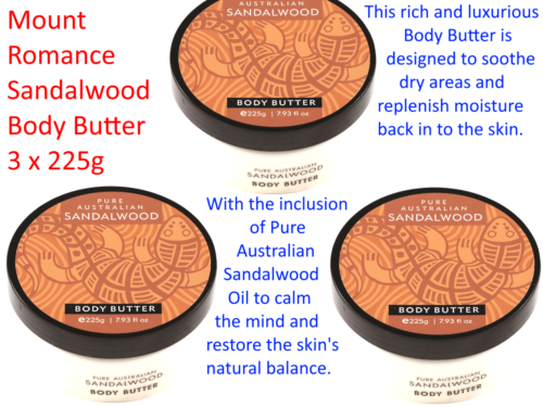 3 x 225g Mount Romance Sandalwood Body Butter  *  Pure Australian Sandalwood Oil - Picture 1 of 2