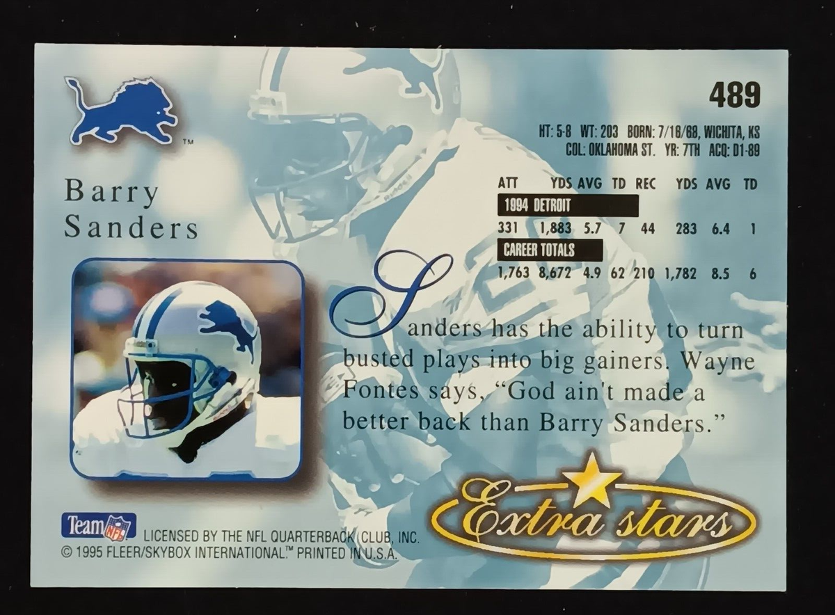 1995 Fleer Ultra Extra Stars #489 Barry Sanders - Detroit Lions | eBay