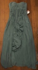 NWT Birdy Grey M Chiffon Sea Glass Grace Convertible Bridesmaid Dress Gown Maxi
