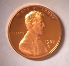 1987-S Lincoln Memorial Cent Proof — photo from another recent sale