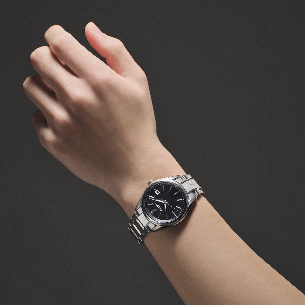 SEIKO SELECTION SBTM341 Titanium Radio Solar Watch Black Dial Made