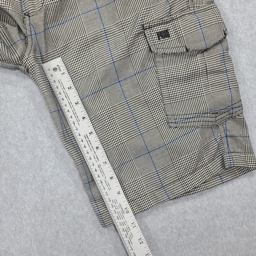 Fox Created To Destroy Cargo Shorts Mens 33 Plaid Gray Blue Black 10" Inseam - Picture 8 of 23