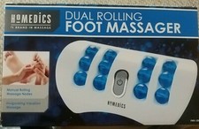 Homedics Massage Dual Rolling Foot Massager FMV-200 Vibrating Balls-new