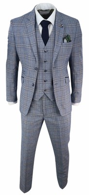 Abito Estivo da Uomo stile Classico Peaky Blinders 3 Pezzi blu Tweed  Leggero | eBay