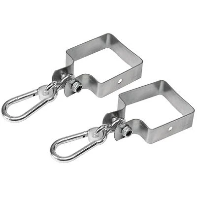 LOGGYLAND 2 Stück Schaukelhaken rundum mit Karabiner Kantholz 10x10 cm Schaukel 100x100