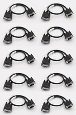 Box of 10 46N2002, VGA Cables; Male to Female, 9-Pin, 1ft, (New)