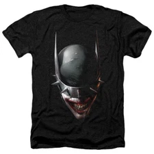THE JOKER BATMAN WHO LAUGHS HEAD Licensed Adult Men's Heather Tee Shirt SM-3XL