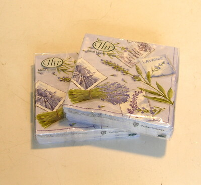 IHR Cocktail Napkins Two 20 Count Packages Levande Blue Lavender