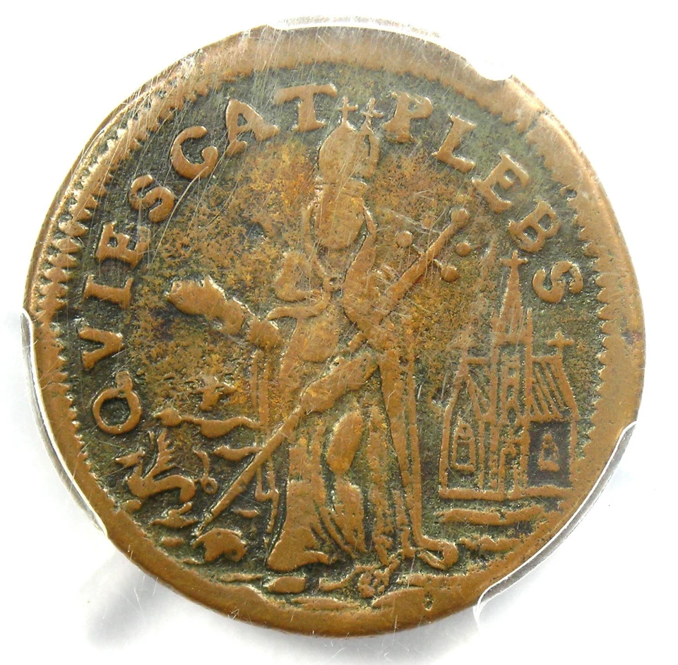 1670 New Jersey St Patrick Farthing Colonial Coin 1/4P - PCGS VF35 - $2000 Value - Image 4 of 4