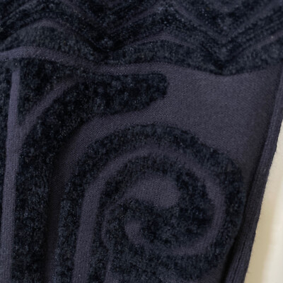 Mame Kurogouchi マメクロゴウチ MM22FW-KNO23 Jomon Pattern High Neck Knitted Top ネイビー 1 トップス レーヨン レディース 中古 Mame Kurogouchi MM22FW-KNO23 Jomon Pattern High Neck Knitted
