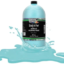 Baby Blue Acrylic Ready to Pour Pouring Paint - Premium 64-Ounce Pre-Mixed Wa...