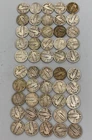 50 US 90% Silver Standing Liberty 25c mixed dates L25201