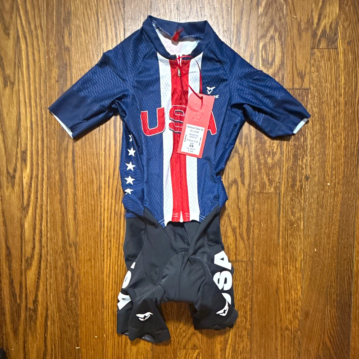 Conjunto de ciclismo Cuore para mujer EE. UU. XS 2 piezas jersey y pantalones cortos acolchados cremallera completa