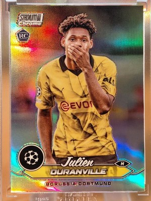Julien Duranville 2024 Topps Stadium Chrome UCL Refr. RC #16 Borussia Dortmund