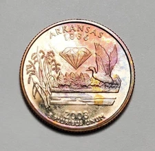 TONED 2003 S ARKANSAS STATE QUARTER CLAD PROOF UNC #C9886
