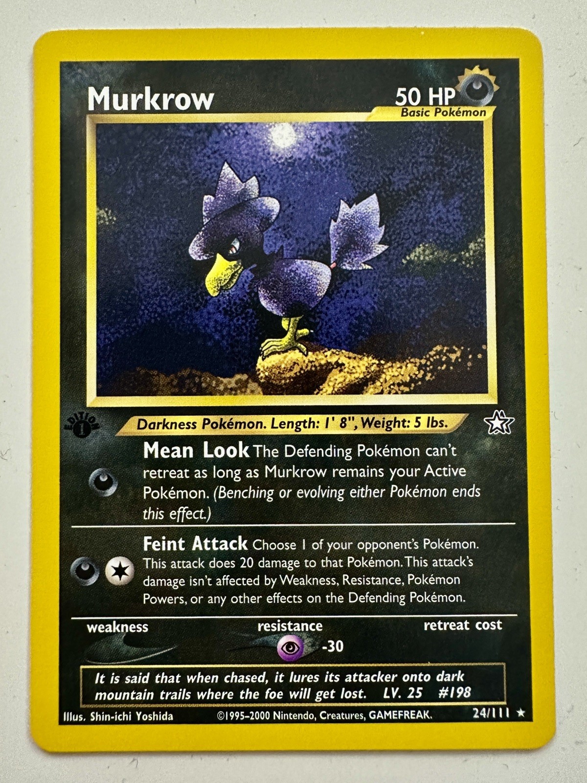 Murkrow 1st Edition Neo Genesis 24/111 - Pokémon Card - Mint Condition 
