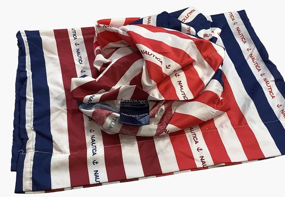 2 наволочки Nautica стандартные красные белые синие в полоску 29 x 19 дюймов детские чехлы - Изображение 4 из 4
