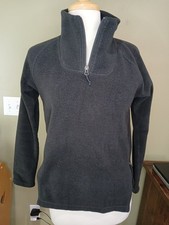 Women's Small The North Face Black Zip Fleece Pullover High Neck Side Zipper