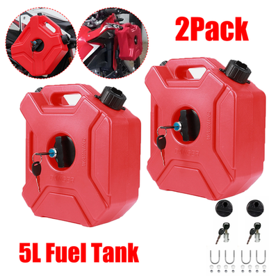 #ad 2Pack Portable 5L Gas Fuel Tank Petrol Storage Can For ATV UTV Motorcycle Car $51.98