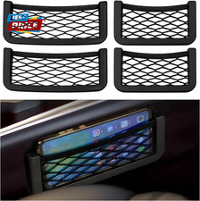 4 PCS Car Pocket Phone Nets, Purse Phone Holder Mesh Storage Bag with Double Sid