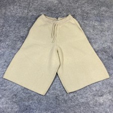 Zara Oversize knit Bermuda shorts Men's S-M Cream Elastic Waistband Drawstring