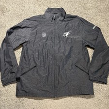 Reebok Arizona Cardinals Jacket Mens Large Onfield NFL Windbreaker Gray Full Zip