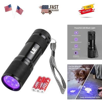 Portable 395nm UV Flashlight with AAA Batteries - Impact Resistant & Waterproof