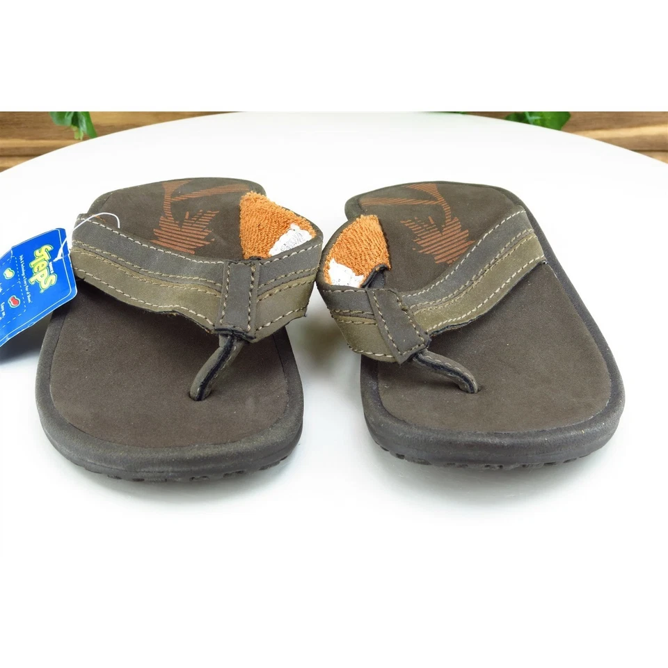 Chanclas sintéticas marrón medio Sonoma para niños pequeños 12 Foto 2 de 4