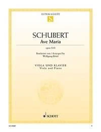 Ave María Op. Libro 52/6 Franz Schubert [Tapa blanda] Viola y piano Schott Music