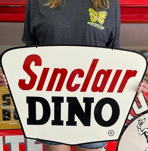 Antique Vintage Old Style Sign Sinclair Dino 24x18 NOT Porcelain Made USA