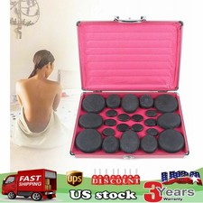 20Pcs Basalt Hot Stone Massage Kit with Warmer Box for Relaxation Therapy