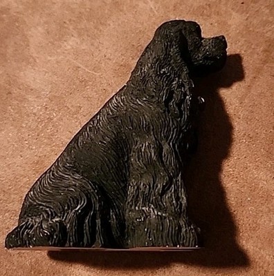 Black Cocker Spaniel Figurine 3.25'' x 3'' Living Stone Cast Resin   FP
