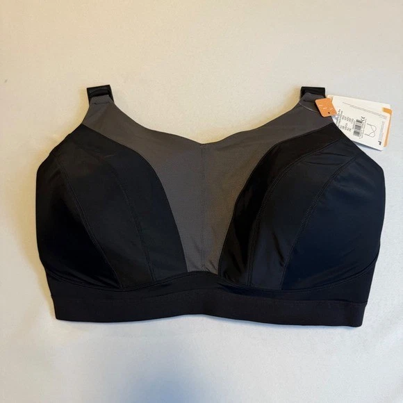 Sujetador deportivo negro Amoena soporte de alto impacto correas ajustables talla grande 42G Foto 3 de 4