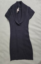 Derek Heart gray Knit Cowl Neck Short Sleeve Sweater Dress Size S