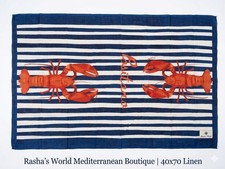 Antica Sartoria 2026 White Navy Stripped Lobster π¦ Positano Scarf Sarong Nwt