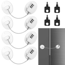 4PCS Refrigerator Locks Combination, Drill-Free Refrigerator Door Lock Fridge...