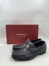 Salvatore Ferragamo Gancini Bit Black Leather Loafer M 7.5