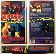 VHS: Tomb Of Dracula + Monster Of Frankenstein sovereign damned anime cartoon