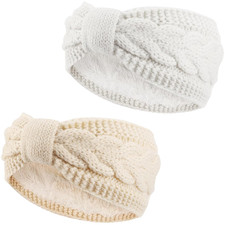 Knit Winter Headbands for Women Fuzzy Wool Fleece Lined Ear Warmers Elastic Turb