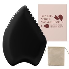 Gua Sha Facial Tool: Black Jade Stone Face Gua-Sha Tools, Natural Bian Stones Fu