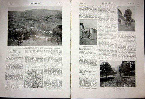 Original Old Vintage Print Ampere France Poleymieux View Scene French 1936