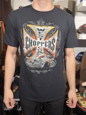 Y2k West Coast Choppers Austin Texas Motorcycle Biker Cross Flame T Shirt XL
