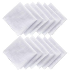 Srnede Men's Handkerchiefs,Soft White Hankie Hankerchieves   24pc