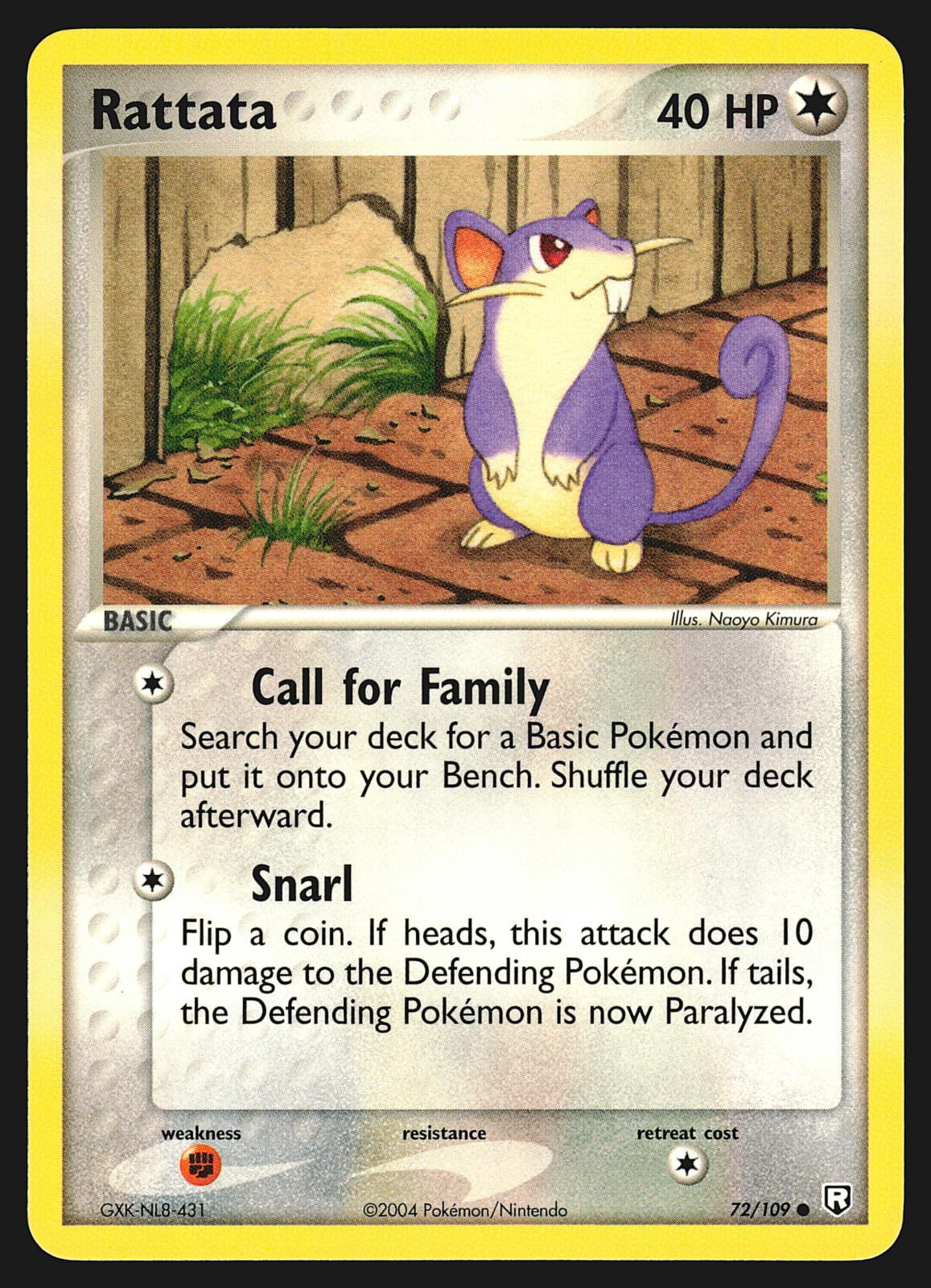 Rattata 72/109 EX Team Rocket Returns Pokemon Card NM