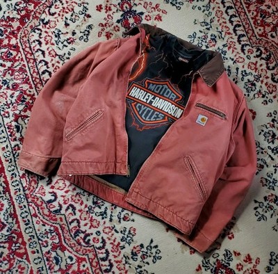カーハート Carhartt WJ097 VRS デトロイトジャケット ピンク Carhartt WJ097 VRS Detroit Jacket Vintage, Salmon, Size Large Pink