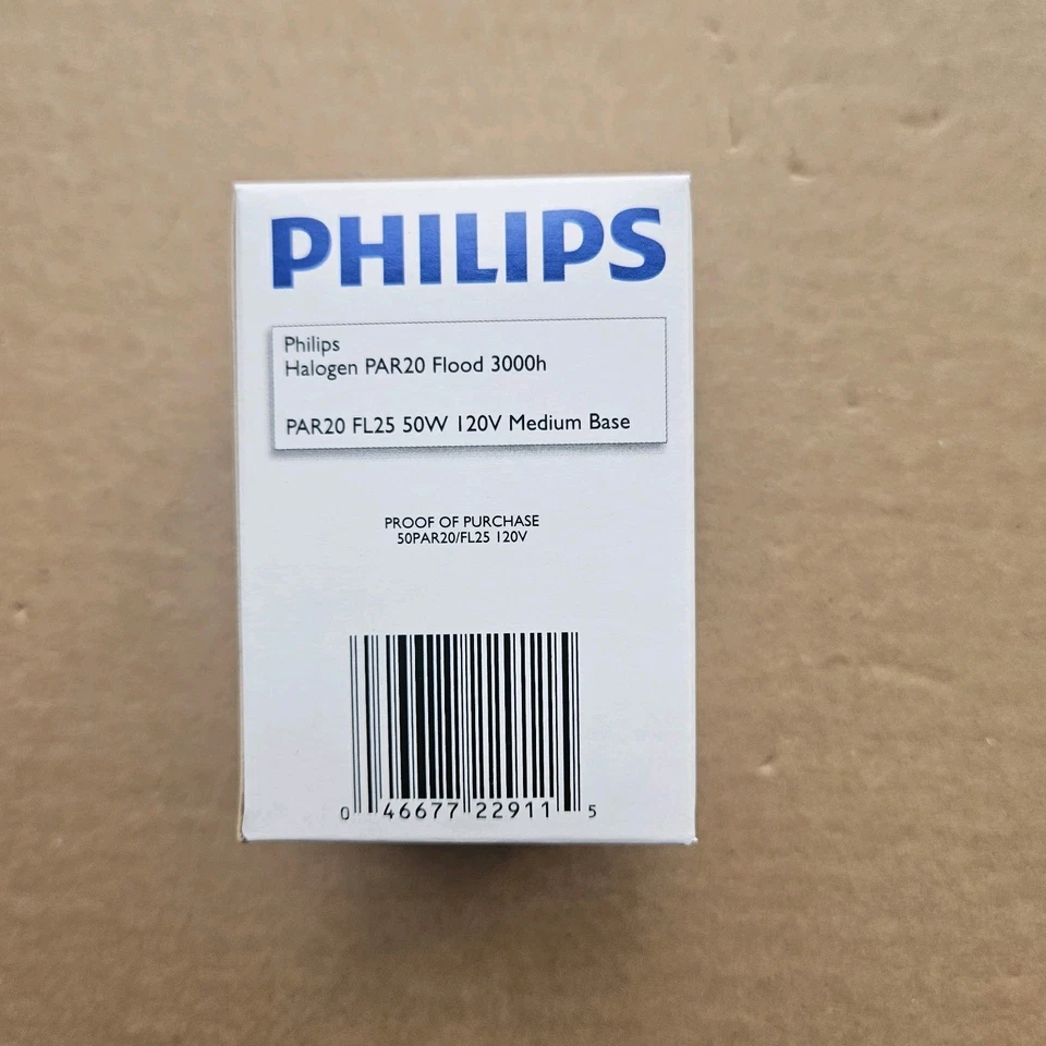 Philips PAR20 FL25 Flood 50w 120v 3000h 530 Lumen NEW *Volume Pricing* - Image 3 of 4