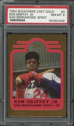 1992 Bleachers 23kt Gold Ken Griffey Jr. /10000 #3 PSA 8 NM-MT HOF Mariners